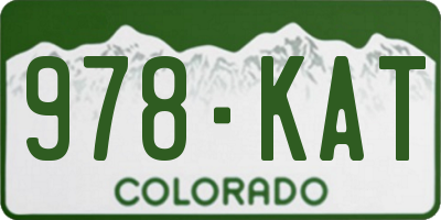 CO license plate 978KAT