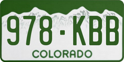 CO license plate 978KBB