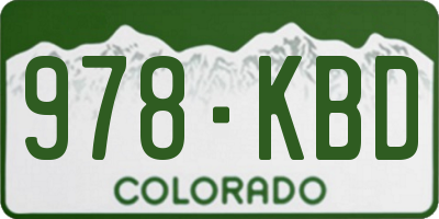 CO license plate 978KBD