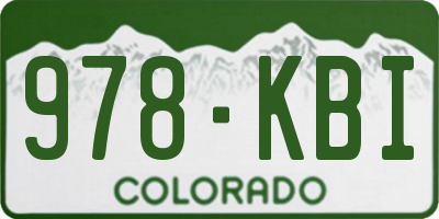 CO license plate 978KBI