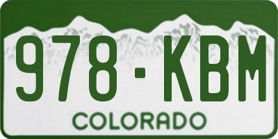 CO license plate 978KBM