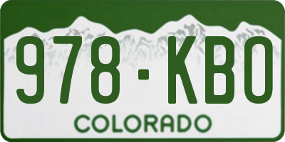 CO license plate 978KBO