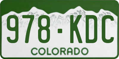 CO license plate 978KDC