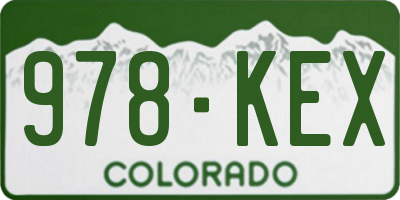 CO license plate 978KEX