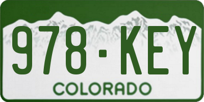 CO license plate 978KEY
