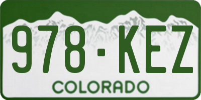 CO license plate 978KEZ