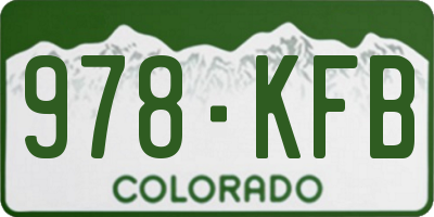 CO license plate 978KFB