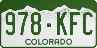 CO license plate 978KFC