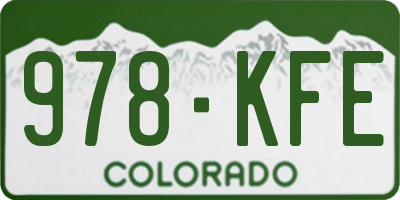 CO license plate 978KFE