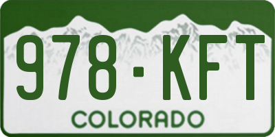 CO license plate 978KFT