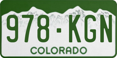 CO license plate 978KGN
