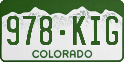 CO license plate 978KIG