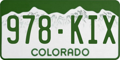 CO license plate 978KIX