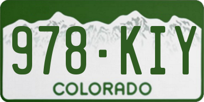 CO license plate 978KIY