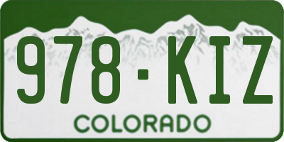 CO license plate 978KIZ