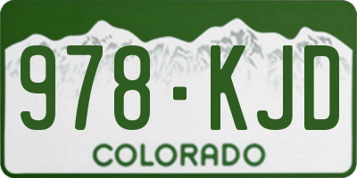 CO license plate 978KJD