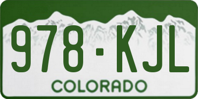 CO license plate 978KJL