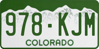 CO license plate 978KJM