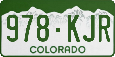 CO license plate 978KJR