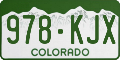 CO license plate 978KJX