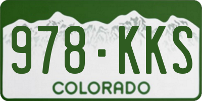 CO license plate 978KKS