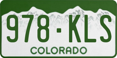 CO license plate 978KLS