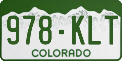 CO license plate 978KLT