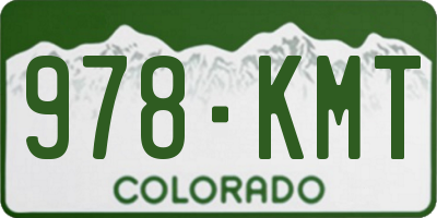 CO license plate 978KMT