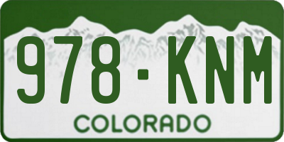 CO license plate 978KNM
