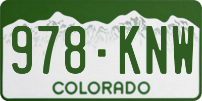 CO license plate 978KNW