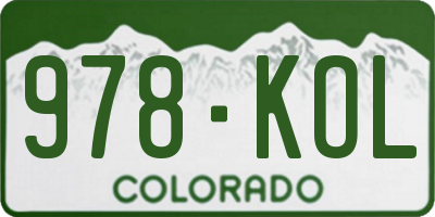 CO license plate 978KOL