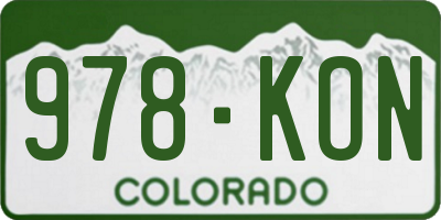 CO license plate 978KON