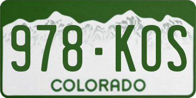CO license plate 978KOS