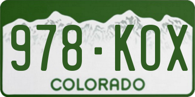 CO license plate 978KOX