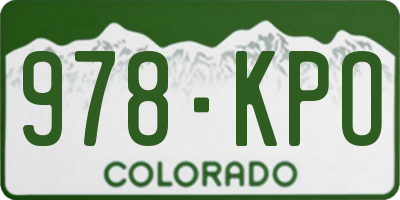 CO license plate 978KPO