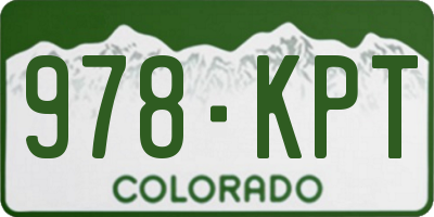 CO license plate 978KPT
