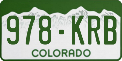 CO license plate 978KRB