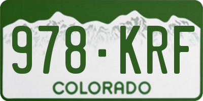 CO license plate 978KRF