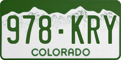 CO license plate 978KRY