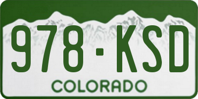CO license plate 978KSD