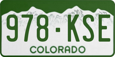 CO license plate 978KSE