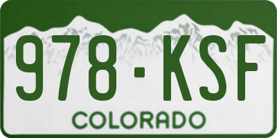 CO license plate 978KSF