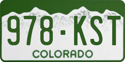 CO license plate 978KST