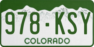 CO license plate 978KSY