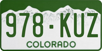 CO license plate 978KUZ