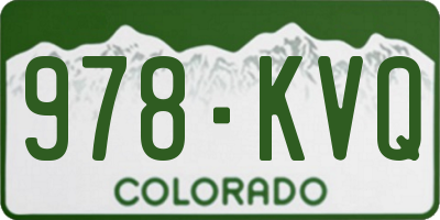 CO license plate 978KVQ