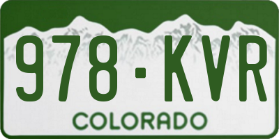CO license plate 978KVR