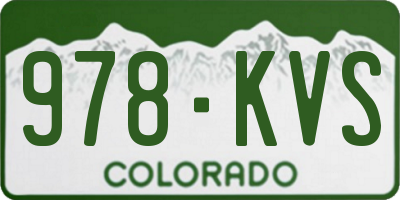 CO license plate 978KVS