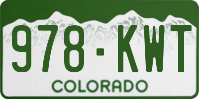 CO license plate 978KWT