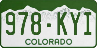 CO license plate 978KYI